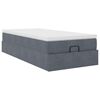 vidaXL Cadre de lit ottoman et matelas gris fonc&eacute; 90x200 cm velours