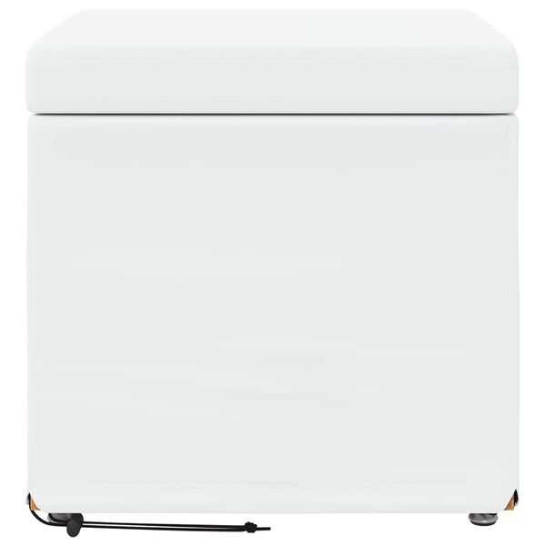 vidaXL Tabouret Blanc Cuir Synth&eacute;tique et Bois Composite