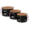 vidaXL Tables de bar forme tambour 3 pcs bois de manguier massif brut