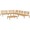 vidaXL Ensemble de Canap&eacute;s Uni 5 pcs Beige Bois d'Acacia Massif