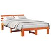 vidaXL Cadre de lit avec t&ecirc;te de lit Brun cire 140 x 190 cm Pin massif