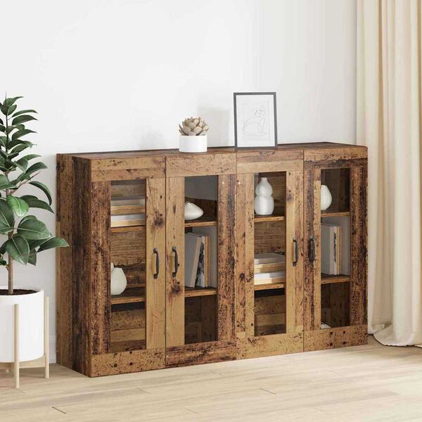 vidaXL Armoires Murailles 2 pcs Bois ancien 69,5 x 34 x 90 cm