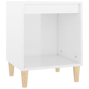 vidaXL Table de chevet Blanc brillant 40x35x50 cm Bois d&rsquo;ing&eacute;nierie