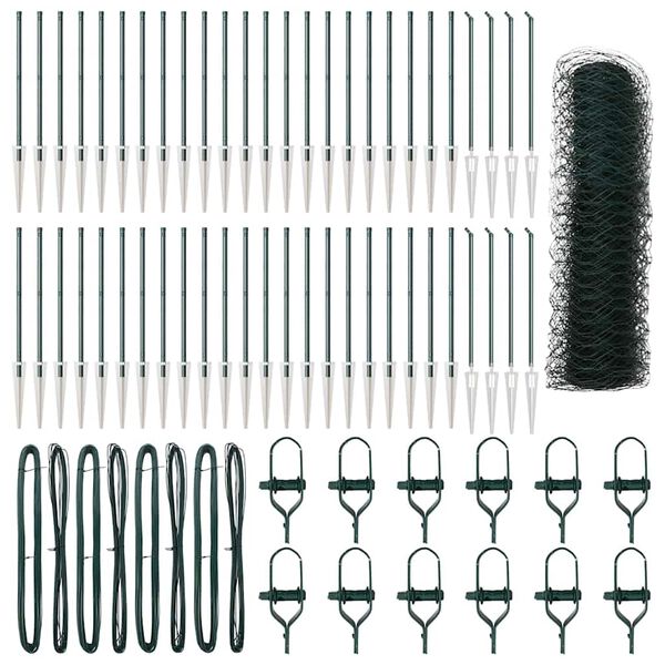 vidaXL Poteau de cl&ocirc;ture. Vert 100 x 0,6 m (mailles de 50 mm)