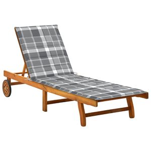 vidaXL Chaise longue de jardin avec coussin Bois d'acacia solide