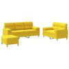 vidaXL Ensemble de canap&eacute;s 3 pcs avec coussins jaune clair tissu