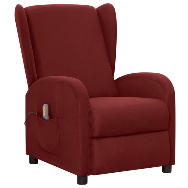 vidaXL Fauteuil de massage Rouge bordeaux Tissu
