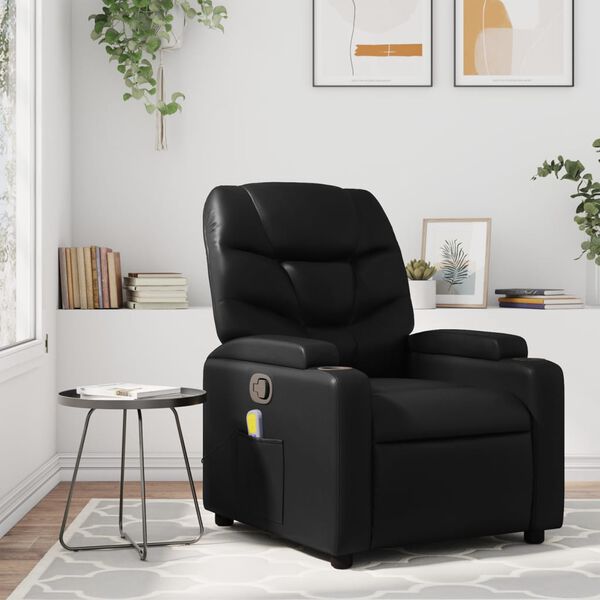 vidaXL Fauteuil de massage inclinable noir similicuir