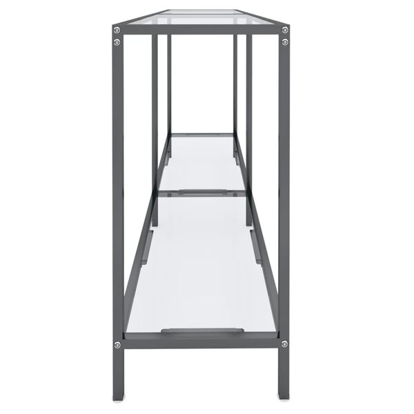 vidaXL Table console Transparent 140x35x75,5 cm Verre tremp&eacute;