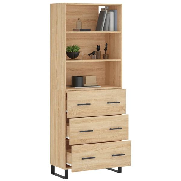 vidaXL Buffet haut Ch&ecirc;ne sonoma 69,5x34x180 cm Bois d'ing&eacute;nierie