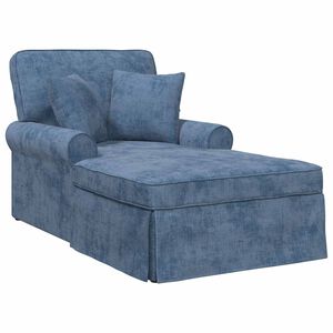 vidaXL Chaise lounge avec jupe avec coussin Bleu 157 x 91 x 91 cm ARES