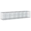 vidaXL Lit sur&eacute;lev&eacute; gabion 2 pc 260 x 60 x 55 cm Acier galvanis&eacute;