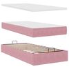 vidaXL Cadre de lit ottoman avec matelas rose 90x200 cm velours