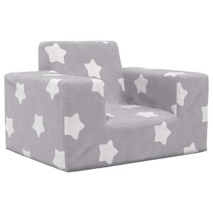 vidaXL Canap&eacute; pour enfants Gris clair avec &eacute;toiles Peluche douce