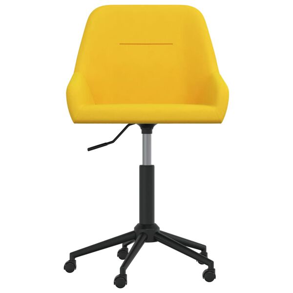 vidaXL Chaise pivotante de bureau Jaune moutarde Velours