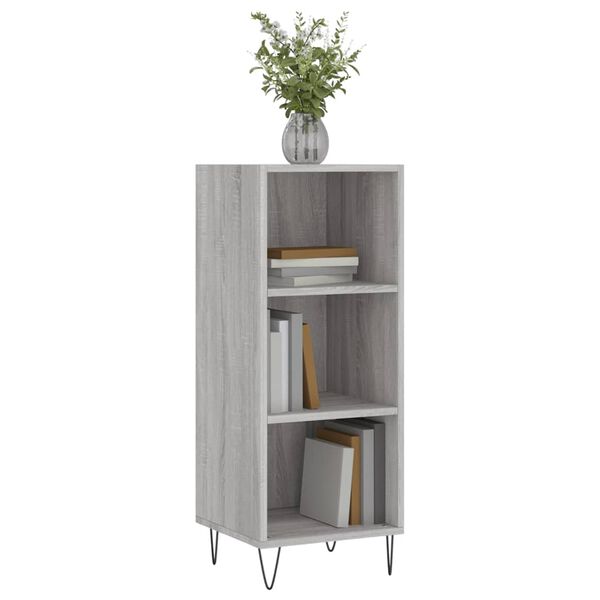 vidaXL Buffet sonoma gris 34,5x32,5x90 cm bois d'ing&eacute;nierie