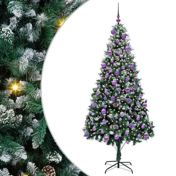 vidaXL Sapin de No&euml;l artificiel Vert 210 cm PVC, Acier et Plastique