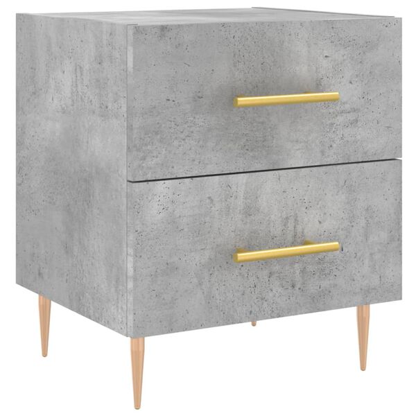 vidaXL Table de chevet gris b&eacute;ton 40x35x47,5 cm bois d&rsquo;ing&eacute;nierie