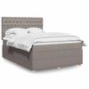 vidaXL Sommier &agrave; lattes de lit avec matelas Taupe 160x200 cm Tissu