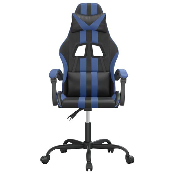 vidaXL Chaise de jeu Noir et bleu Similicuir