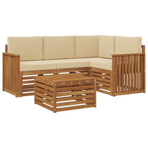 vidaXL Ensemble de canap&eacute;s d'ext&eacute;rieur 5 pc Naturel et Beige Polyester