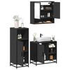 vidaXL Ensemble de meubles salle de bain 3 pcs noir bois d'ing&eacute;nierie