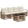 vidaXL Ensemble de canap&eacute; de jardin 5 pc Beige et blanc cr&egrave;me