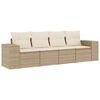 vidaXL Salon de jardin avec coussins 4 pcs beige r&eacute;sine tress&eacute;e