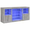 vidaXL Buffet avec lumi&egrave;res LED sonoma gris 142,5x37x67 cm