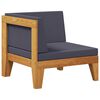 vidaXL Canap&eacute; d'angle sectionnel et coussins gris fonc&eacute; Bois d'acacia