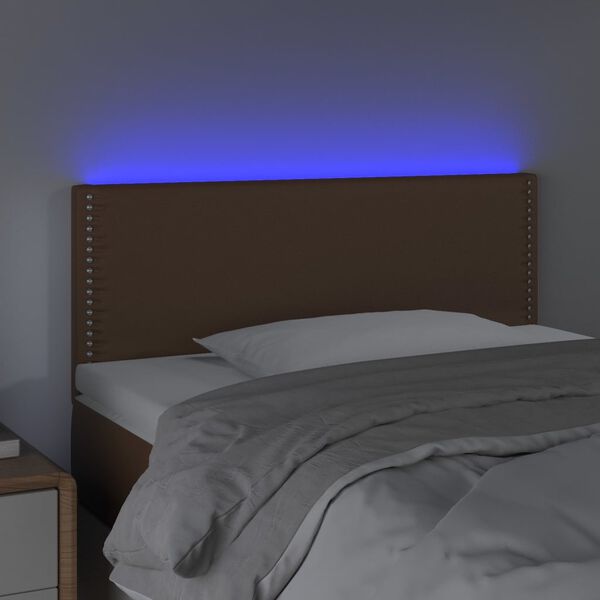 vidaXL T&ecirc;te de lit &agrave; LED Marron 80x5x78/88 cm Similicuir