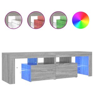 vidaXL Meuble TV avec lumi&egrave;res LED Sonoma gris 140x36,5x40 cm