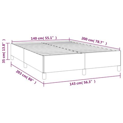 vidaXL Cadre de lit sans matelas gris clair 140x200 cm tissu