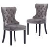 vidaXL Chaises &agrave; manger lot de 2 gris velours