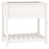 vidaXL Jardini&egrave;re avec &eacute;tag&egrave;re Blanc 82,5x54x81 cm Bois massif de pin