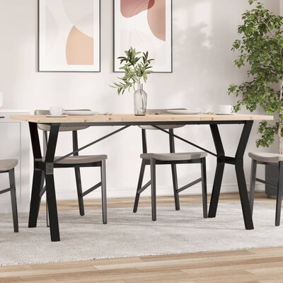 vidaXL Table à manger cadre en Y 160x80x75,5 cm bois pin massif fonte