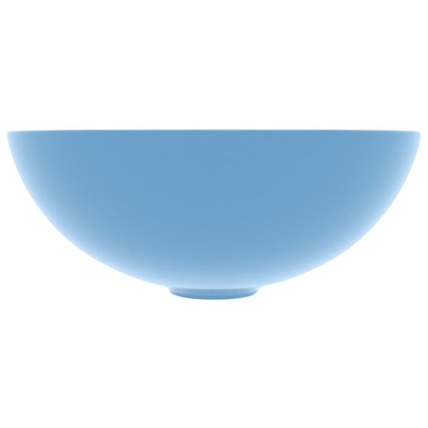 vidaXL Lavabo de salle de bain Céramique Bleu clair Rond