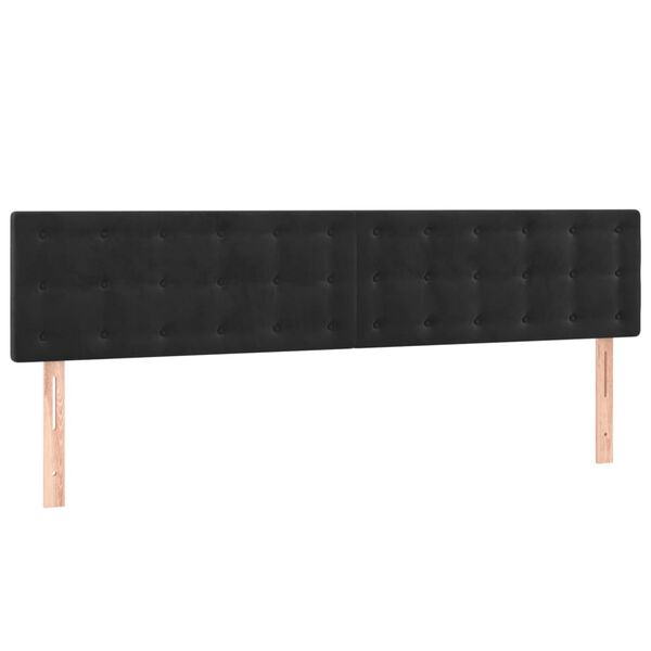 vidaXL T&ecirc;te de lit &agrave; LED Noir 160x5x78/88 cm Velours