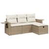 vidaXL Salon de jardin avec coussins 4 pcs beige r&eacute;sine tress&eacute;e