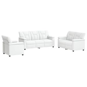 vidaXL Ensemble de Canap&eacute;s 3 pcs Blanc Simili cuir