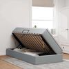 vidaXL Lit avec rangement et matelas Gris clair 90 x 190 cm Polyester