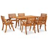 vidaXL Ensemble de salle &agrave; manger de jardin 7 pi&egrave;ces 150 x 90 cm Bois d'acacia massif