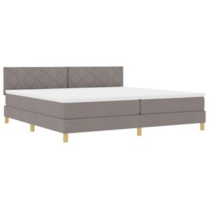vidaXL Lit &agrave; ressort LED avec t&ecirc;te de lit Taupe 200 x 200 cm tissu