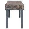 vidaXL Banc 110 cm Gris Rotin naturel kubu et bois d'acajou massif