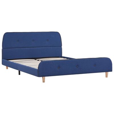 vidaXL Cadre de lit sans matelas bleu tissu 140x200 cm