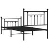 vidaXL Cadre de lit m&eacute;tal sans matelas avec pied de lit noir 90x190 cm
