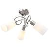 vidaXL Plafonnier avec abat-jour en verre 3 ampoules E14 Blanc C&ocirc;ne