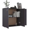vidaXL Buffet Gris brillant 105x30x75 cm Bois d'ing&eacute;nierie