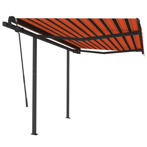 vidaXL Auvent r&eacute;tractable automatique poteaux 3,5x2,5 m Orange marron
