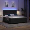 vidaXL Lit &agrave; ressort LED avec matelas Noir 180 x 200 cm tissu